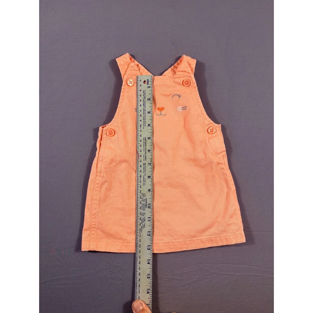 Just One You by Carters Baby Girl Peach Orange Cat Face Jumper Dress 6M
